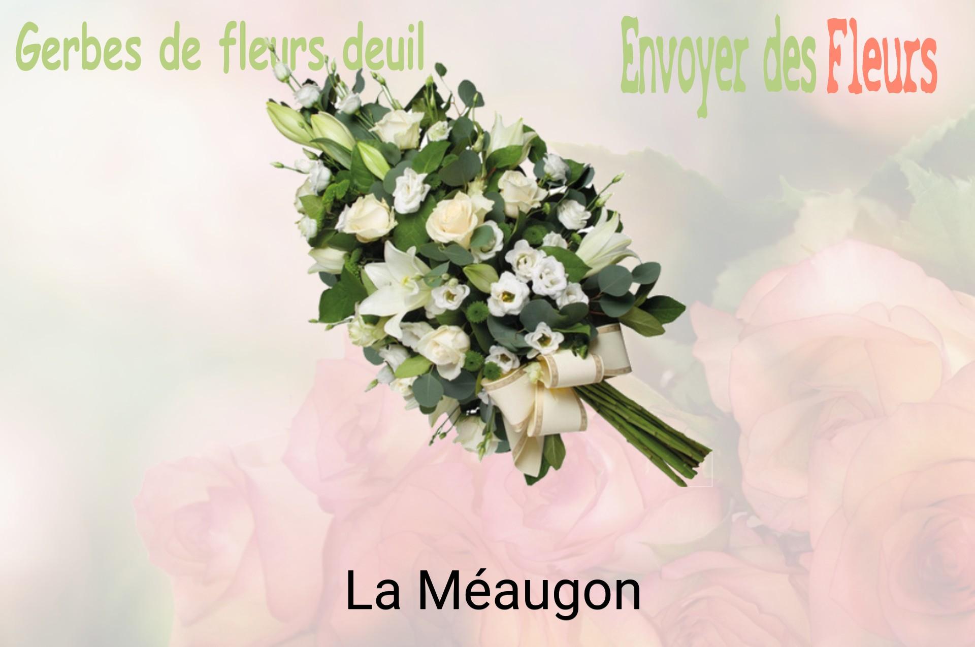 Gerbe de fleurs de deuil livrée à La Méaugon